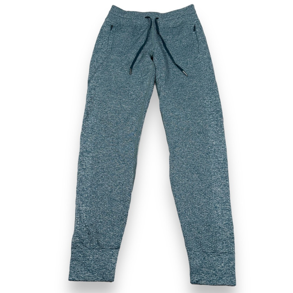 Lululemon Engineered Warmth Jogger Pants Womens 2 Blue‎ Wool Blend Drawstring